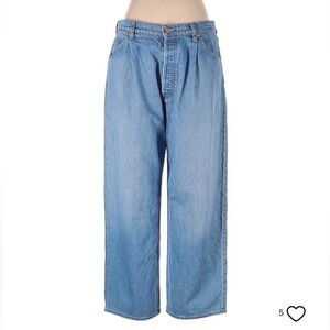 Mother pleated front wide leg 90s style jean